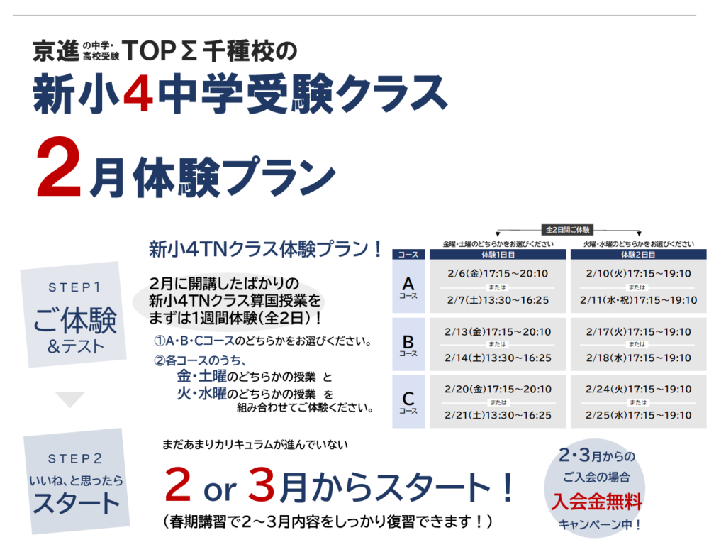 2026年度新小4中学受験クラスのご案内 | 学習塾なら京進の中学高校