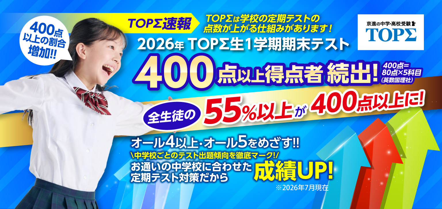 TOPΣ　一学期期末テスト結果　速報（7/19現在）