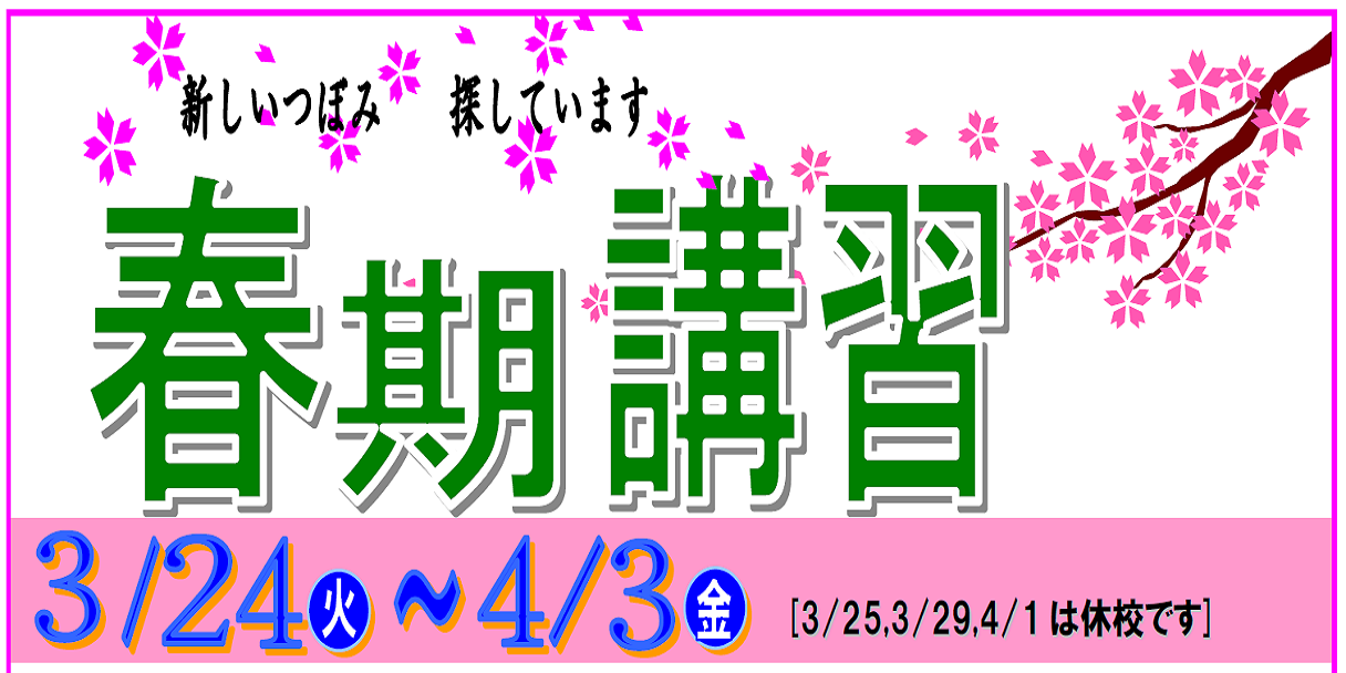 小学生｜中学生｜春期講習｜東近江市｜蒲生郡｜愛知郡愛荘町